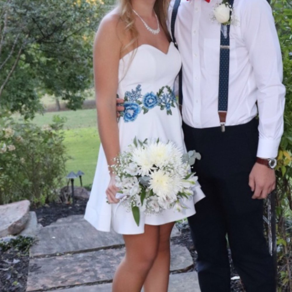 White Formal Strapless Dress